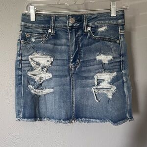 American Eagle Outfitters Blue Mini Skirt Casual